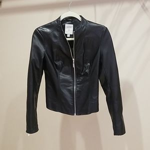 Guess black vegan leather jacket